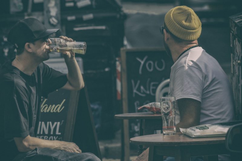 Men drinking in the afternoon